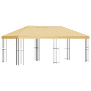 vidaXL Paviljons ar sānu sienām 6 x 3 m Krēmkrāsa