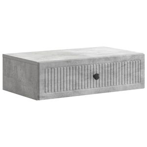 vidaXL Sienas montējamais sānu galds Betona pelēks 59 x 34,5 x 17 cm