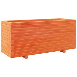 vidaXL dārza puķu kaste, vaska brūnas, 110x40x49,5cm priedes masīvkoks