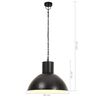 vidaXL griestu lampa, melna, apaļa, 25 W, 48 cm, E27