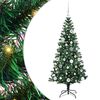 vidaXL Mākslīgais LED Ziemassvētku eglīte Zaļa 150 cm PVC un metāls