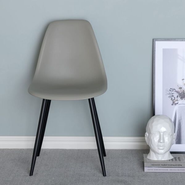 Venture Home virtuves krēsli Polar, 2 gab., melni ar pelēku, plastmasa