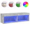 vidaXL TV skapītis ar LED apgaismojumu, betona pelēki, 100x30x30 cm