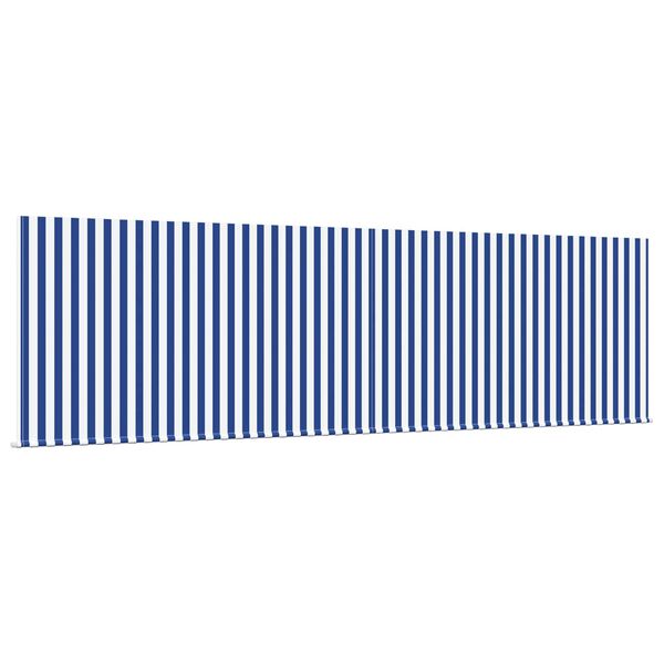 vidaXL Izvelkams jumtiņ&scaron; Zila un balta 400 &times; 300 cm