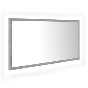 vidaXL vannasistabas spogulis, LED, pelēks, 90x8,5x37 cm, akrils