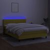 vidaXL atsperu gulta ar matraci, LED, zaļ&scaron; audums, 140x200 cm