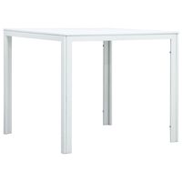 vidaXL kafijas galdiņš, 78x78x74 cm, balts HDPE, koka imitācija
