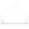 vidaXL bērnu gultas rāmis, balts, priedes masīvkoks, 70x140 cm