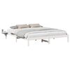 vidaXL Gultas rāmis Balts 200 x 200 cm Ciets priedes koks