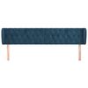 vidaXL galvgalis ar malām, tumši zils samts, 203x23x78/88 cm