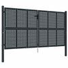 vidaXL dārza vārti, antracīta krāsā, 300x125 cm, tērauds