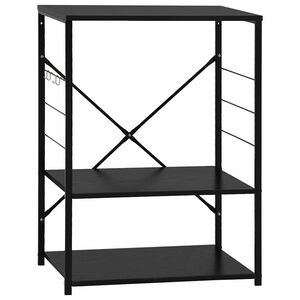 vidaXL virtuves plaukts, melns, 60x39,6x79,5 cm, inženierijas koks