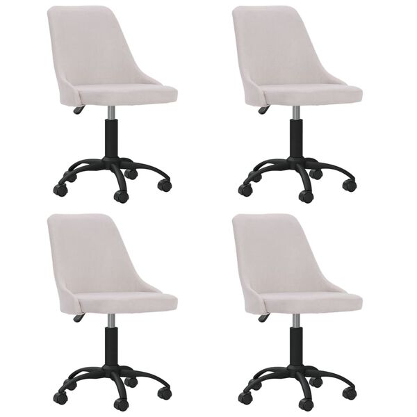 vidaXL grozāmi virtuves krēsli, 4 gab., krēmkrāsas audums