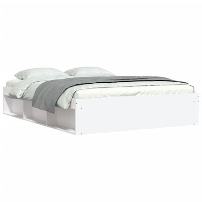 vidaXL gultas rāmis, balts, 140x200 cm