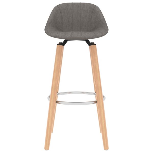 vidaXL bāra krēsli, 2 gab., gai&scaron;i pelēks audums