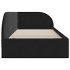 vidaXL Stūra gultas rāmis ar galvas klāju Melna 100 cm x 200 cm Samts