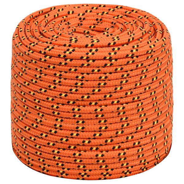 vidaXL laivu virve, oranža, 8 mm, 25 m, polipropilēns