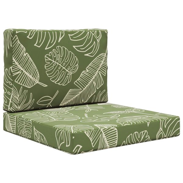 vidaXL Āra dīvāna spilvens 2 pcs Lapu dizains Poliesters
