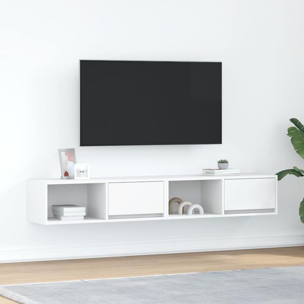 vidaXL TV skapī&scaron;i, 2 gab., balti, 80x31x25,5 cm, inženierijas koks