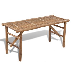 vidaXL saliekams dārza sols, 118 cm, bambuss