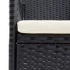 vidaXL 5-daļīgs dārza mēbeļu komplekts ar matračiem, melns