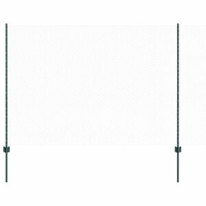 vidaXL Se&scaron;stūra žogs ar stabu 100 x 1,6 m PVC pārklāts tērauds Zaļa