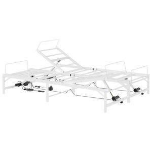 vidaXL Elektriskā regulējamā gultas rāmis Balts 120 x 190 cm Tērauds