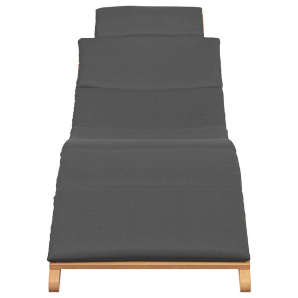 vidaXL Dārza sauļo&scaron;anās krēsls ar spilvenu Brūna 198 x 55 x 58,5 cm