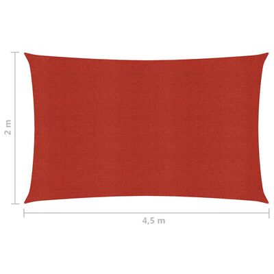vidaXL saulessargs, 160 g/m², sarkans, 2x4,5 m, HDPE
