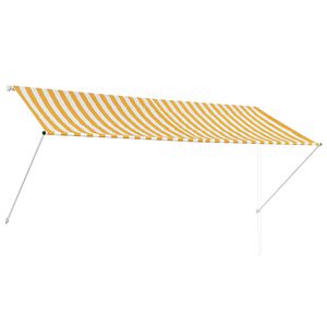 vidaXL markīze, 300x150 cm, sarullējama, dzeltena ar baltu