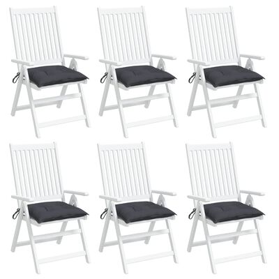 vidaXL dārza krēslu spilveni, 6 gab., pelēki, 40x40x7 cm, audums