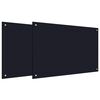 vidaXL Virtuves aizsargpanelis 2 pcs Melna 90 x 60 cm rūdīts stikls
