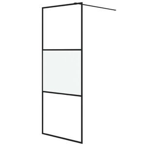 vidaXL du&scaron;as siena, 80x195 cm, daļēji matēts ESG stikls, melna