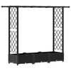 vidaXL Pacelta gulta ar treliem un jumtu Melns 164 x 40 x 121 cm PP