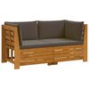 vidaXL Āra dīvānu komplekts 2 Gabals Brūna Cietā akācijas koks