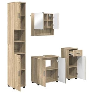 vidaXL Vannas istabas mēbeļu komplekts ar atvilktni 4 pcs Sonoma ozols