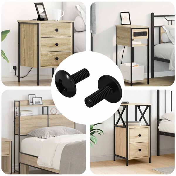 vidaXL Ausu skrūves 2 pcs Melna M4 x 10 mm Tērauds