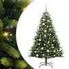vidaXL Mākslīgā izliektā Ziemassvētku egle ar 150 LED gaismām Zaļa