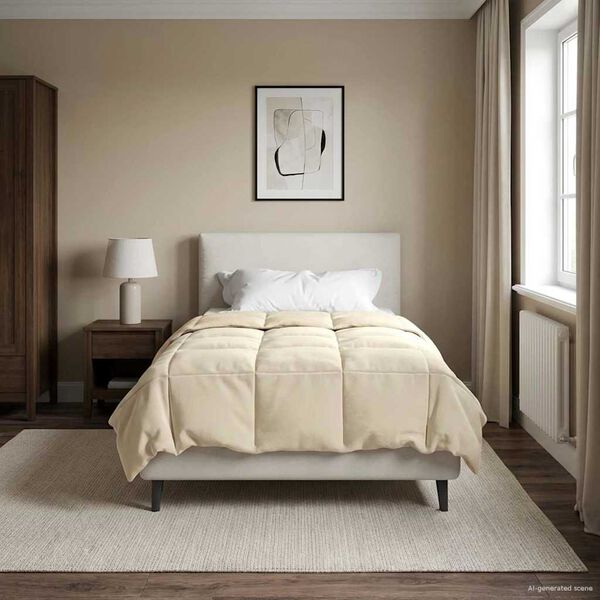 vidaXL Pilnas gada sega Tiltiņ&scaron; Krēmkrāsa 140 x 220 cm Mikro&scaron;ķiedra