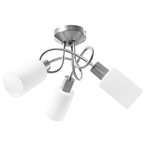 vidaXL griestu lampa ar stikla abažūriem, 3 E14 spuldzes, cilindri