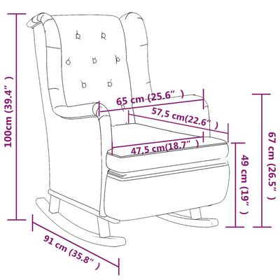 vidaXL šūpuļkrēsls ar soliņu, tumši pelēks audums