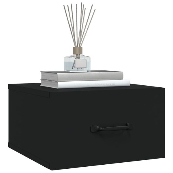 vidaXL sienas naktsskapīši, 2 gab., melni, 35x35x20 cm