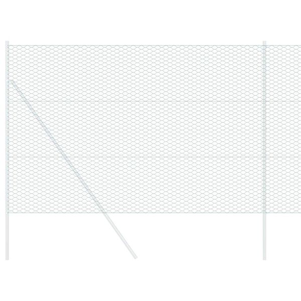 vidaXL Sešstūra žogs Zaļa 1.6 x 25 m Tērauds