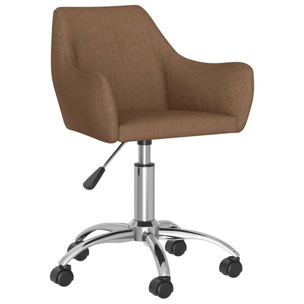 vidaXL grozāmi virtuves krēsli, 6 gab., brūns audums