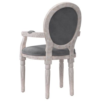 vidaXL virtuves krēsls, 54x56x96,5 cm, tumši pelēks samts