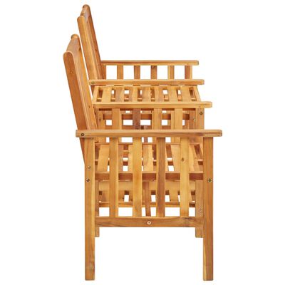 vidaXL dārza krēsli ar tējas galdiņu, 159x61x92 cm, akācijas masīvkoks