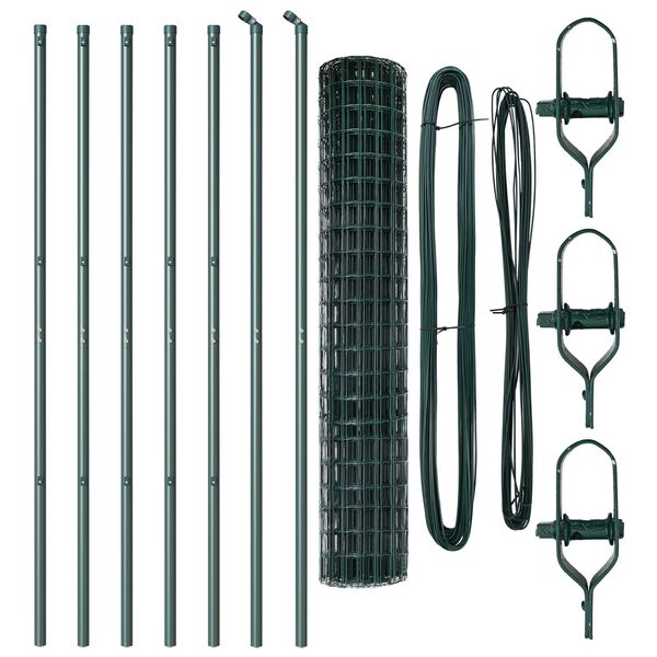 vidaXL Žogs ar stabu Zaļa 1,6 x 10 m Tērauds un PVC