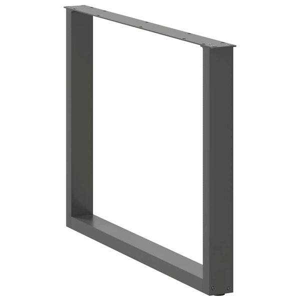 vidaXL ēdamgalda kājas, 3 gab., U-veida, antracīta krāsā, 100x(72-73) cm, tērauds