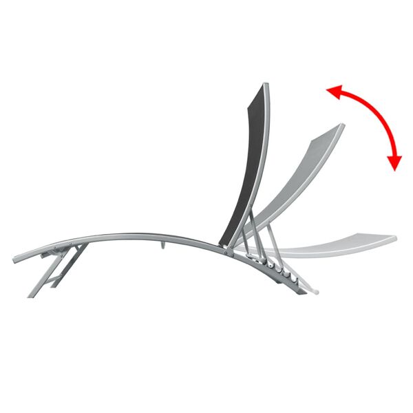vidaXL sauļošanās zvilnis, tērauds un melns tekstilēns