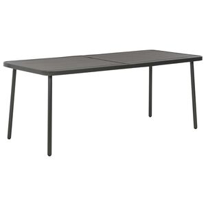 vidaXL dārza galds, 180x83x72 cm, tum&scaron;i pelēks, tērauds